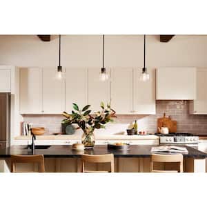 Eastmont 1-Light Black Vintage Industrial Standard Kitchen Mini Pendant Hanging Light with Clear Glass
