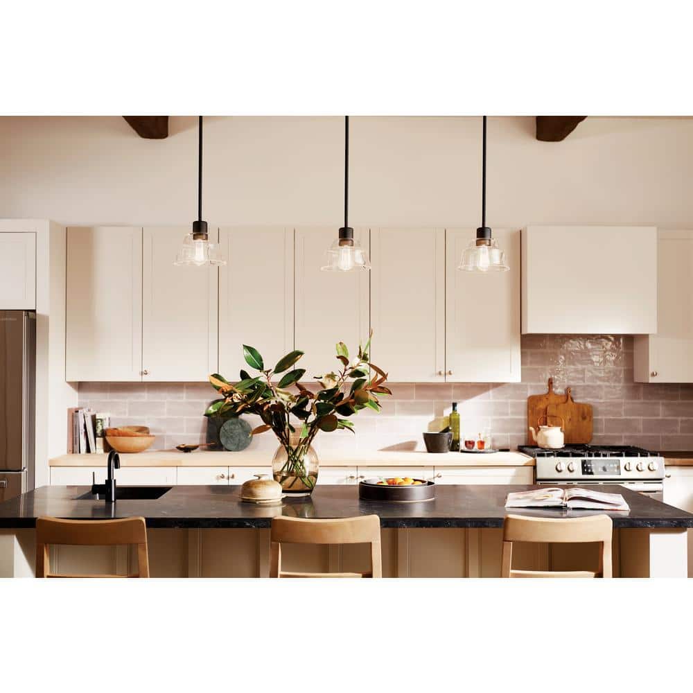 Eastmont 8" Polished Nickel Mini Pendant with Clear Glass Shade