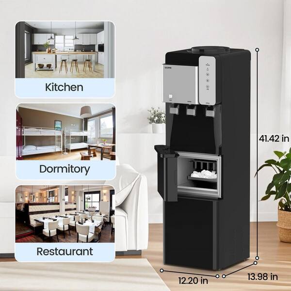 Elexnux Hot and Cold Top Loading Black Water Cooler