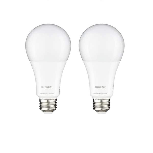 Sunlite 60,75,125-Watt Equivalent A21 Dimmable Medium E26 Base Omni-Directional 3-Way LED Light Bulb in 4000K (2-Pack)