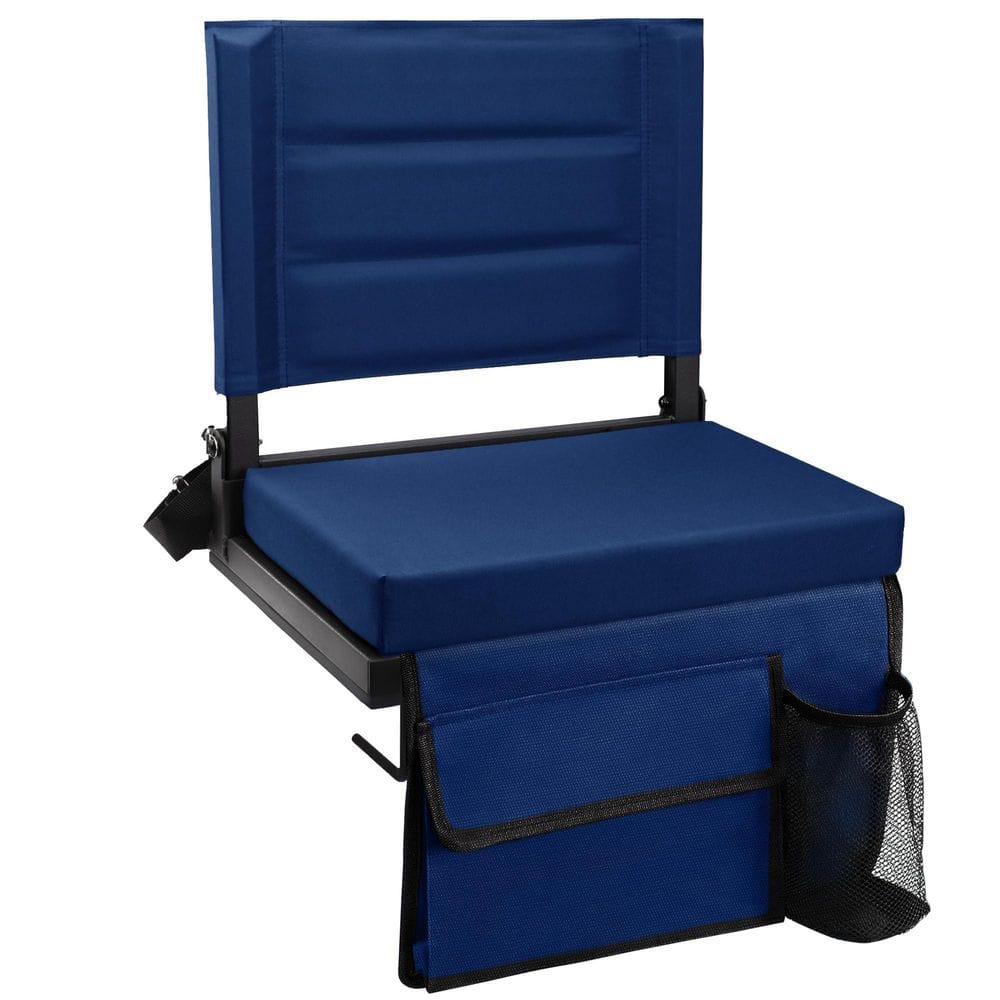 2 Pack Blue Portable Stadium Seats for Bleachers with Back Support, Thick Padded Cushion and Shoulder Strap for Outdoor price history on PriceWatchPro