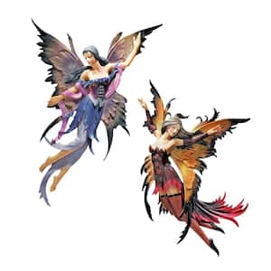 14 in. H Fairies of the Enchanted Grove Rowan and Willow Wall Sculptures (Set of 2)