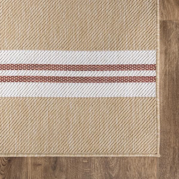 Stripes Natural 5 ft. x 7 ft. Indoor/Outdoor Area Rug