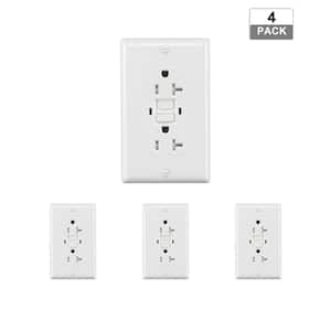 20 Amp GFCI Outlets Tamper-Resistant Self-Test GFCI Receptacles with LED Indicator Decor Wall Plate Included(4-Pack)