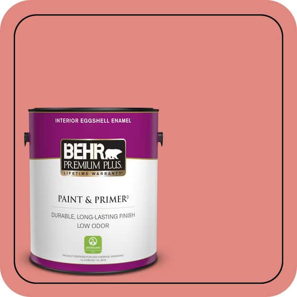 BEHR PREMIUM PLUS 1 gal. #170D-5 Mellow Coral Eggshell Enamel Low Odor Interior Paint & Primer