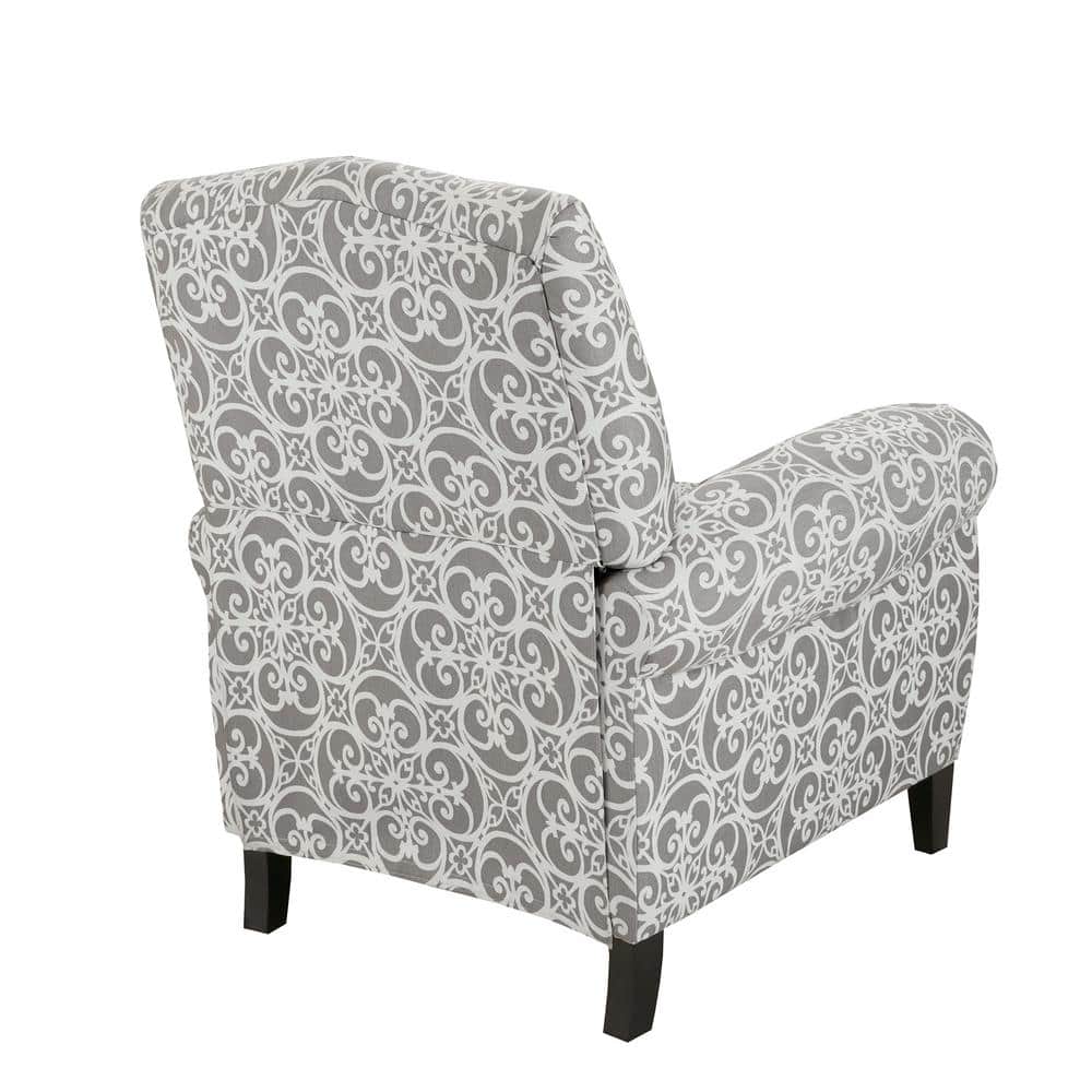 Kirby Classic Gray Push-Back Recliner in Solid Wood