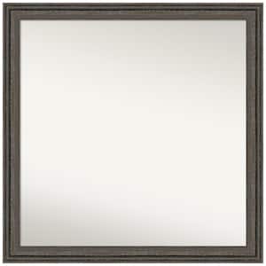 Upcycled Brown Grey 29.5 in. x 29.5 in. Non-Beveled Farmhouse Square Wood Framed Wall Mirror in Brown