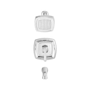 Edgemere 1-Handle Trim Kit with Water-Saving Shower Head for Flash Valves in Polished Chrome (Valve Not Included)