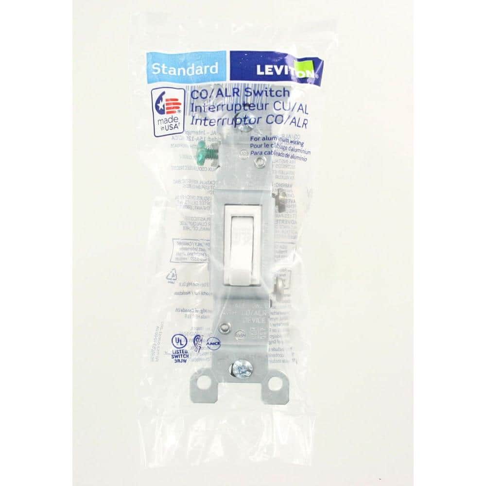 Leviton 15 Amp White Single Pole AC Quiet Toggle Switch