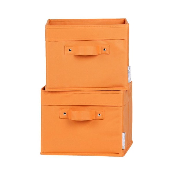 South Shore 11 in. x 9 in. Storit Small Orange Polyester Basket (2-Pack)