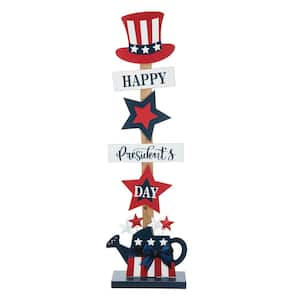 35.75 in. H Patriotic/Americana Wooden Top Hat Porch Sign (KD)