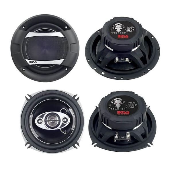 Boss Audio Systems 6.5 in. 500-Watt Boss 2-Way Plus 2-Boss, 5.25 in. 300-Watt 4-Way Car Speakers