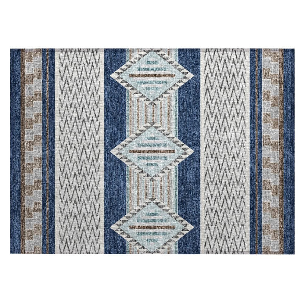 Chantille Machine Washable Indoor/Outdoor Abstract ACN2994 Navy 2 ft. x 3 ft. Accent Rug price history on PriceWatchPro