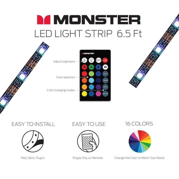 Monster smart google assistant multicolor led light strip user manual download