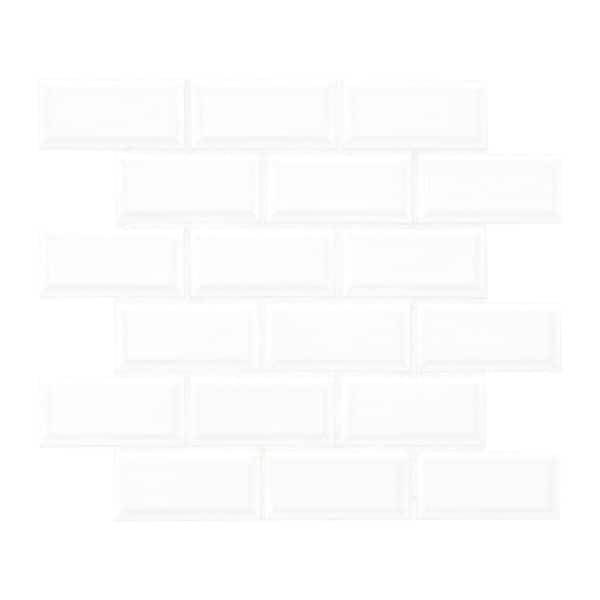 MSI Beveled White Subway 11.89 in x 11.97 in. Glossy Porcelain Mosaic Tile (14.85 sq. ft./case)