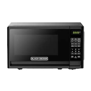 12.7 in. Width 0.7 cu.ft. Black Digital Microwave, Black 700-Watt Countertop Microwave