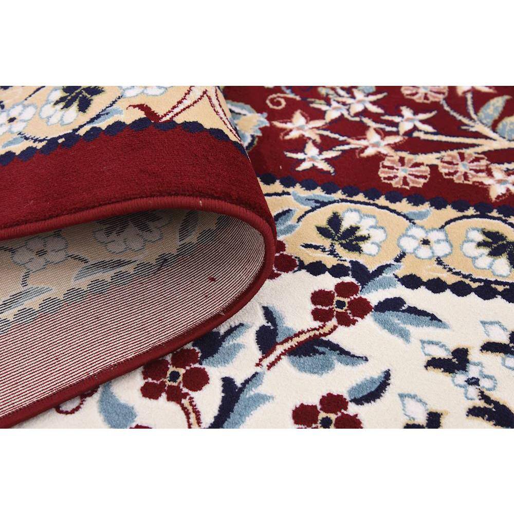 Burgundy Elegance 10' x 13' Stain-Resistant Synthetic Area Rug