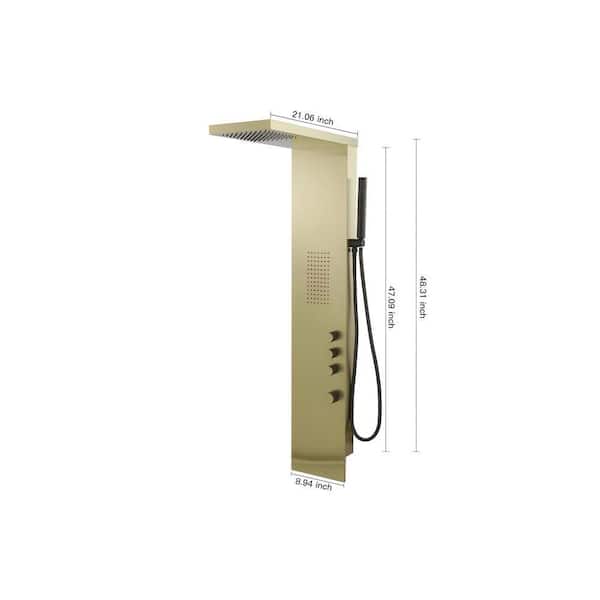 HOMEMYSTIQUE 1-Jet Shower Panel Tower System with Rainfall