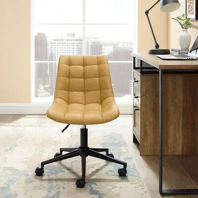 Dijon Faux Leather Tufted Swivel Scoop Chair