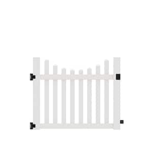 Seneca Scallop 5 ft. W x 4 ft. H White Vinyl Un-Assembled Fence Gate