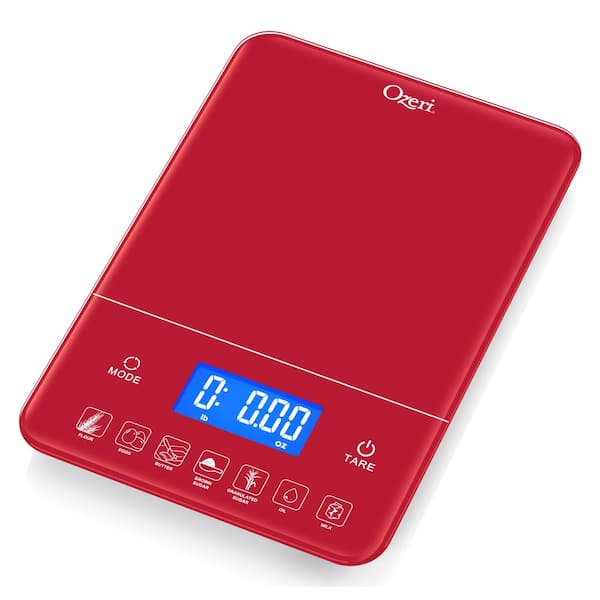 Taylor Glass Top Food Scale with Touch Control Buttons, 11 lb Capacity,  Black