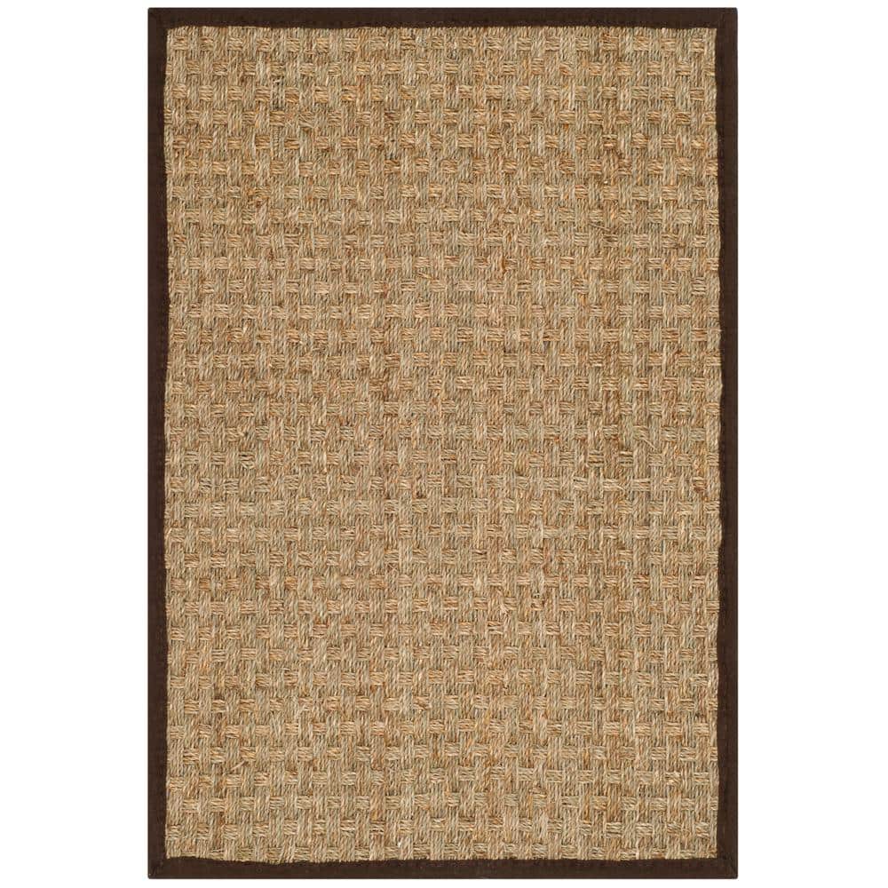Natural Fiber Beige/Dark Brown Doormat 2 ft. x 3 ft. Border Area Rug price history on PriceWatchPro
