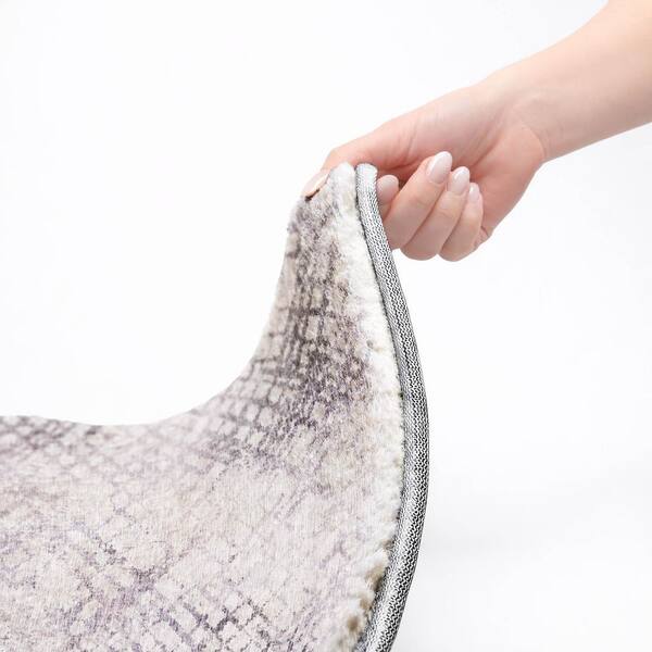 Dream Shag Premium Machine Washable Abstract ADS824 Purple 8 ft. x 8 ft. Round Rug