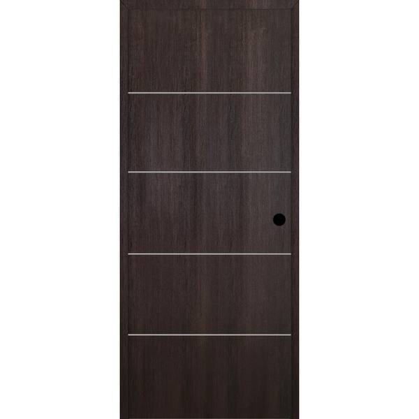 Belldinni Optima 4H DIY-Friendly 30 in. x 96 in. Left-Hand Solid Core Veralinga Oak Composite Single Prehung Interior Door