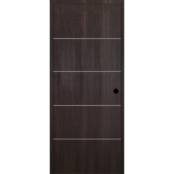 Optima 4H DIY-Friendly 30 in. x 80 in. Left-Hand Solid Core Veralinga Oak Composite Single Prehung Interior Door