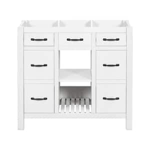 36 in. W x 17.87 in. D x 32.99 in. H Bath Vanity Cabinet without Top in White with 2 Drawers and 2 Cabinets