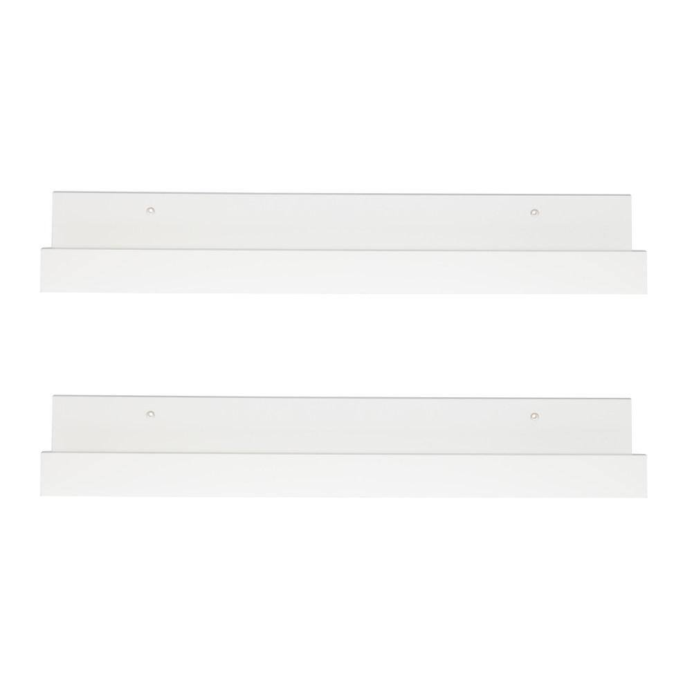 Modern White Manufactured Wood 24" Floating Shelf Set