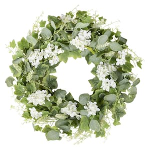 18 in. Spring Artificial Floral Wreath for for Wall Window Party Holiday Home Decor, Green Grapevines
