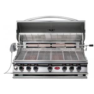 5-Burner Built-In Stainless Steel Propane Gas Convection Grill with Infrared Rotisserie