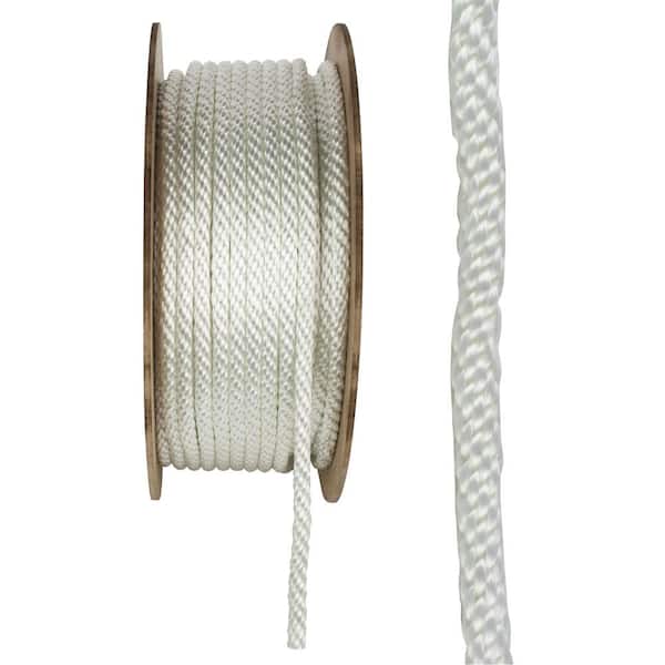 Everbilt 1/2 in. x 300 ft. Solid Braid Nylon Rope, White 70310