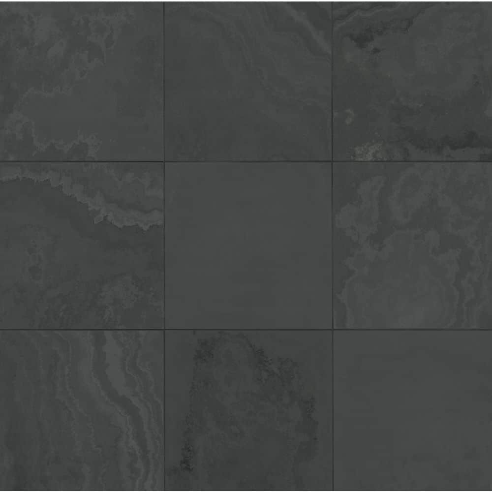 MSI Montauk Black 16 in. x 16 in. Honed Slate Floor and Wall Tile