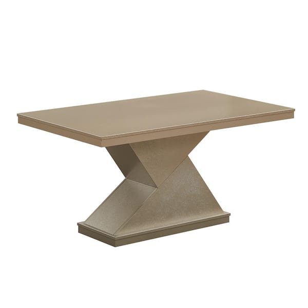 Hillsdale Gold Finish Top Wood 36 in. W Pedestal Dining Table Seating Capacity 6. Dimension 59Lx36Wx29H