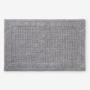 Laura Ashley Reversible Charcoal 21 in. x 34 in. Cotton Bath Mat