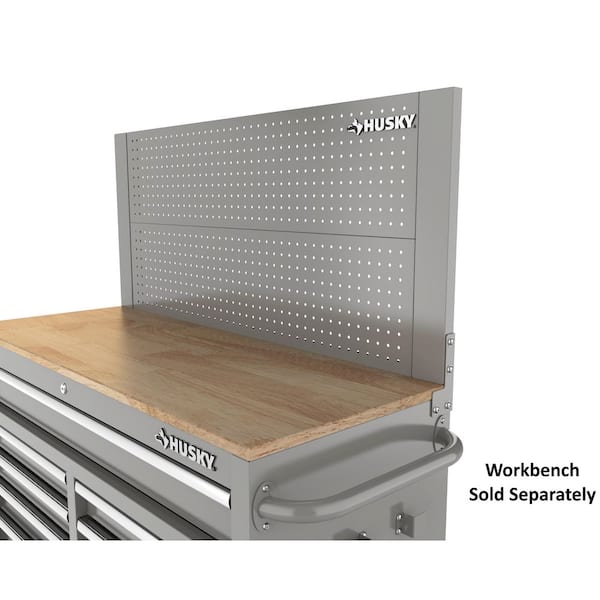 やすこ Husky 46 in. Gloss Gray Steel Pegboard Attachment H46PEGBOARDGRY