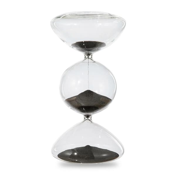 Glitzhome Modern Tri-Layer Hourglass with Black Sand, 60-Minute Sand Timers