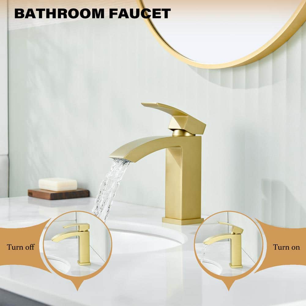 Brushed Gold Single-Handle Bathroom Faucet