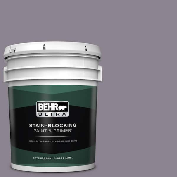 BEHR ULTRA 5 gal. #670F-5 Gothic Amethyst Semi-Gloss Enamel Exterior Paint & Primer