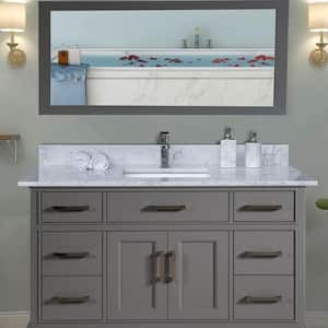 43 in. W x 22 in. D Marble Bathroom Vanity Top in Lightning White with Single Sink and 1 Faucet Hole with Backsplash