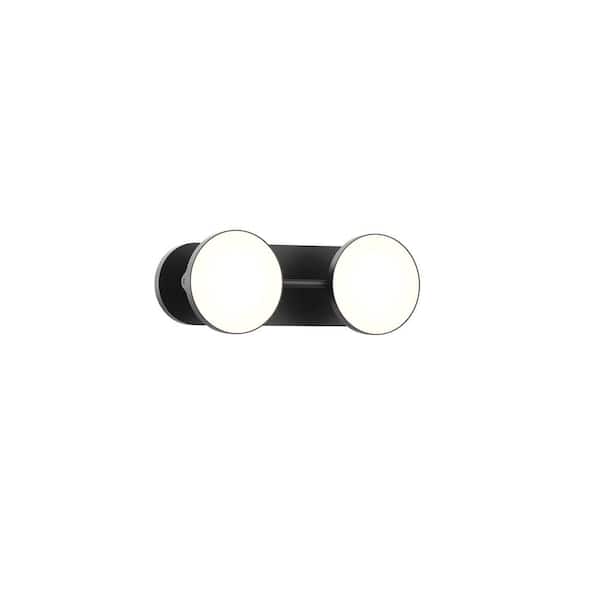Novel 13-in 1 Light 14-Watt Black Integrated LED Vanity Light