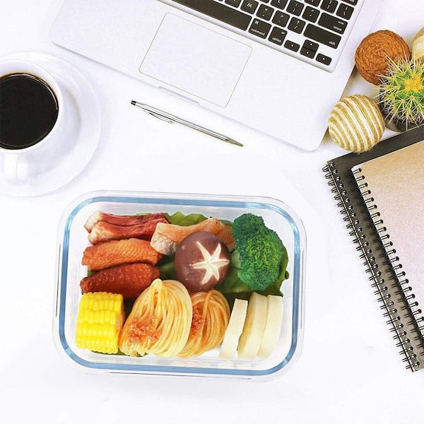 Premium Borosilicate Glass Meal Prep Containers with Airtight Lids 8-Pack 30 oz. for Microwave Oven Freezer Dishwasher