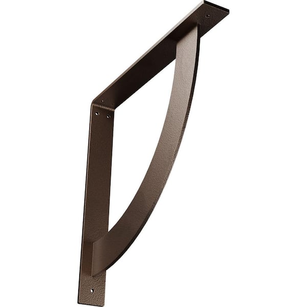 Ekena Millwork 2 in. x 16 in. x 16 in. Steel Hammered Dark Bronze Bulwark Bracket
