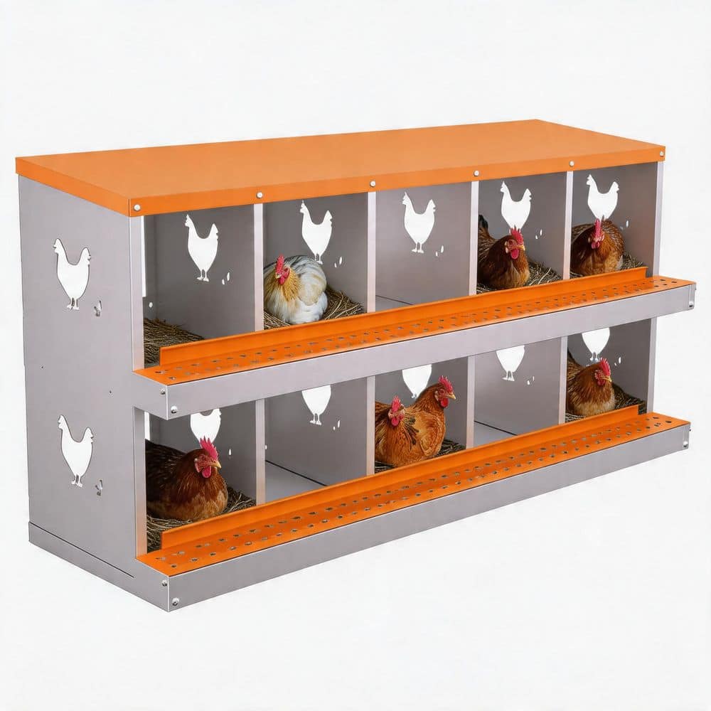 26.57 x 53.54 x 16.93 in. 10-Hole Galvanized Steel Chicken Nesting Box with Egg Collection, Orange price history on PriceWatchPro
