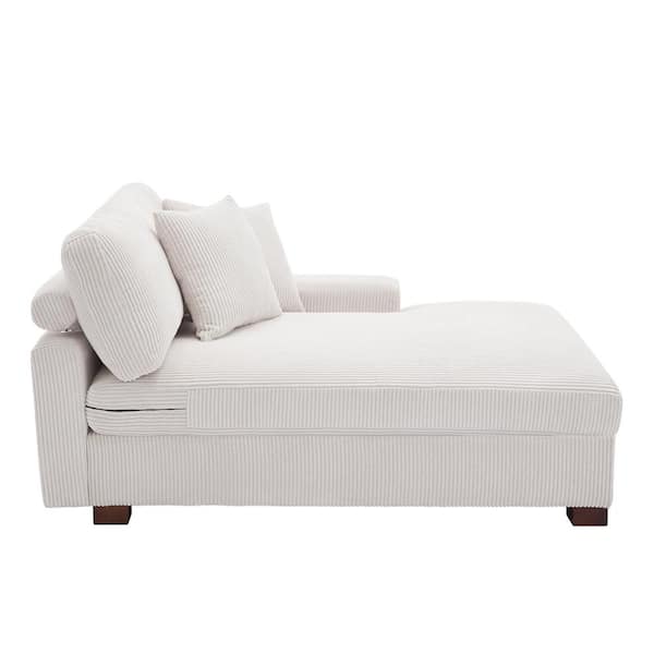Uixe Beige Corduroy Polyester Right Arm Facing Sectional Uixe Beige Corduroy Polyester Right Arm Facing Sectional