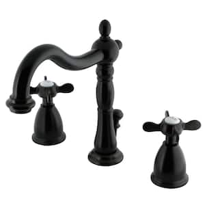 Victorian Cross 8 in. Widespread 2-Handle Bathroom Faucet in Oil Rubbed Bronze