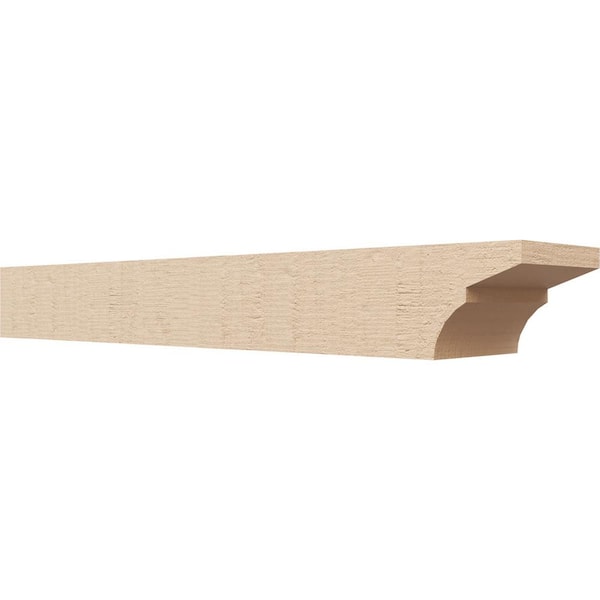 Ekena Millwork 6-in. x 4-in. x 32-in. Monterey Woodgrain, Primed Tan Timberthane Polyurethane Rafter Tail Brace