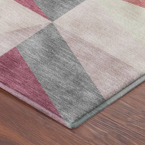 Mayfield Premium Machine Washable Abstract AMF2327 Blush 10 ft. x 14 ft. Area Rug